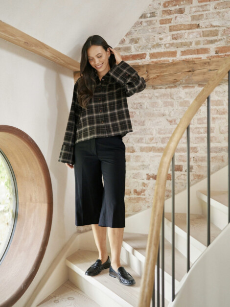 JAYLIN FLANNEL CHECK SHIRT DARK BROWN