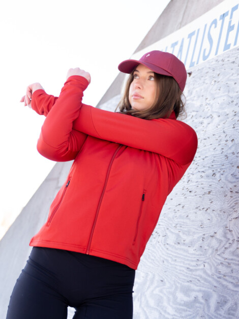 RIDER ESSENTIALS ZIP HOOD RED POMPEIAN