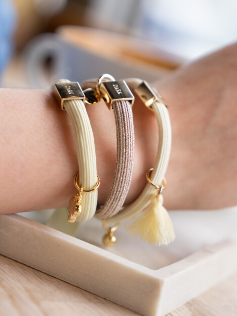 HAIR TIES 3PK WARM YELLOWS W/GOLD