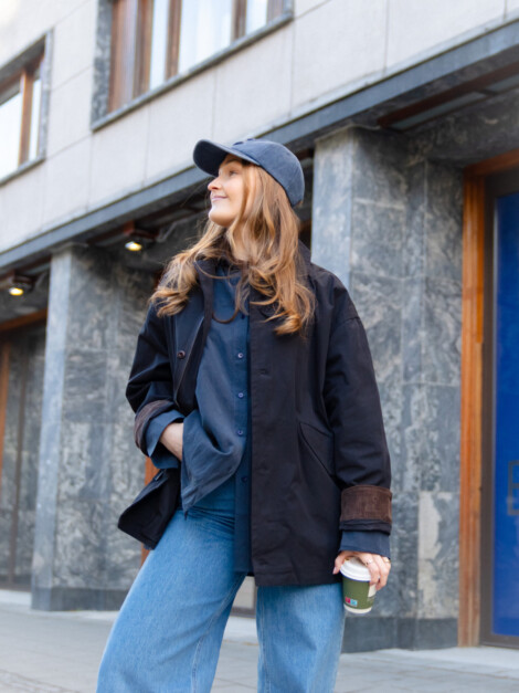MIE CORD JACKET NAVY