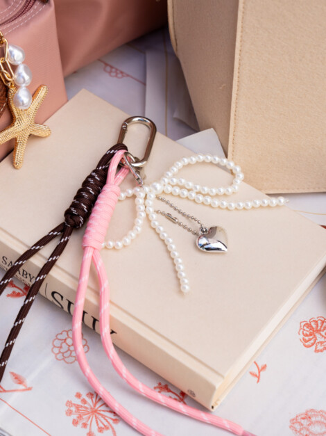 BOULE DISCO PEARL BOW PINK