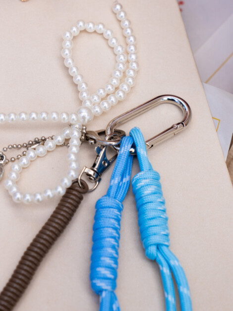 BOULE DISCO PEARL BOW BLUE