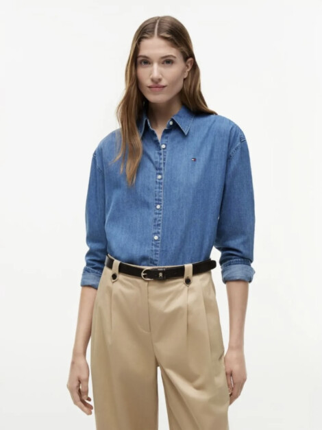 LIGHT DENIM BOXY SHIRT DENIM BLUE
