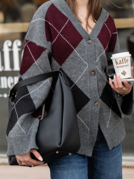 KARMA FITTED CARDIGAN GREY