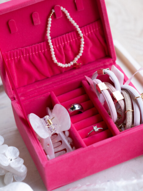 DAY VELVET JEWELRY CASE SMALL DIVA PINK