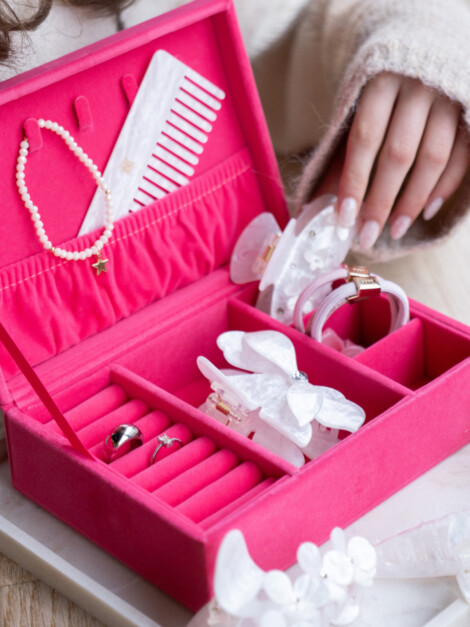 DAY VELVET JEWELRY CASE MEDIUM DIVA PINK