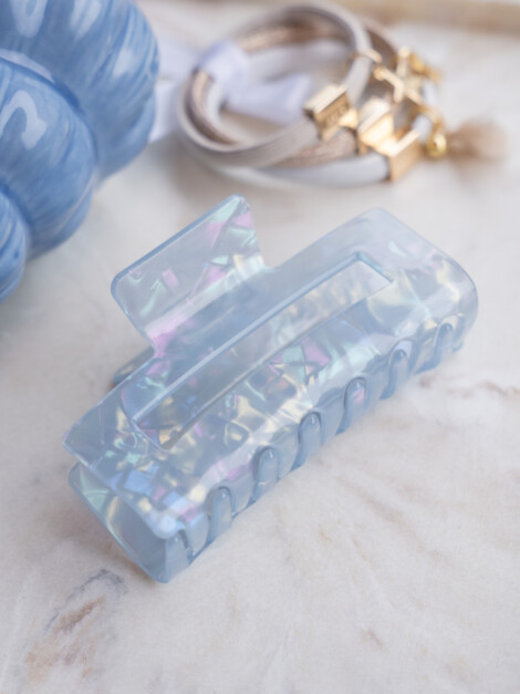 SQUARE HAIR CLAW LARGE COOL BLUE
