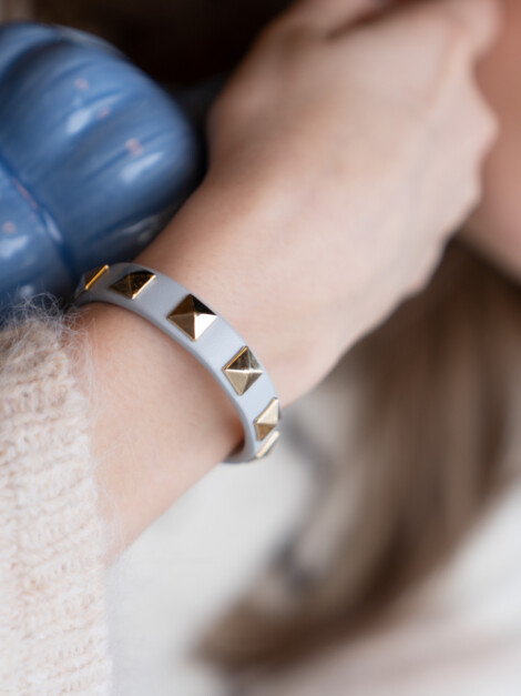 STUDSARMBÅND COOL BLUE W/ GOLD