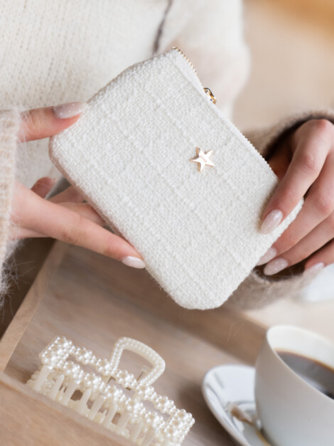TWEED MINI POUCH OFF WHITE