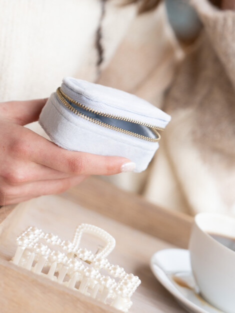 VELVET JEWELLERY BOX MICRO COOL BABY BLUE