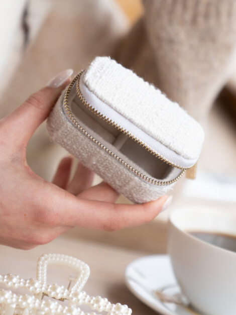 TWEED JEWELLERY BOX MICRO OFF WHITE