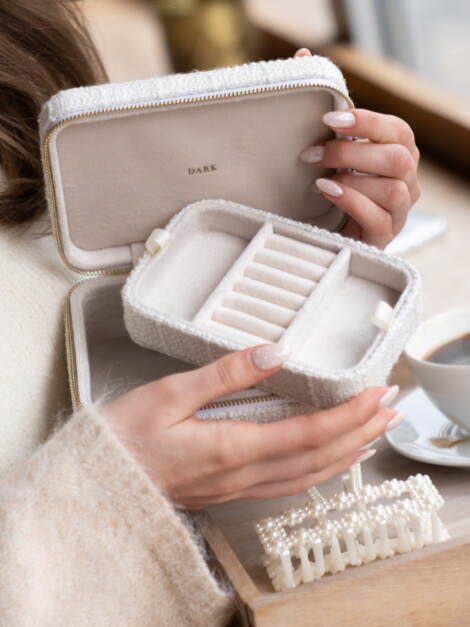 TWEED JEWELLERY BOX OFF WHITE