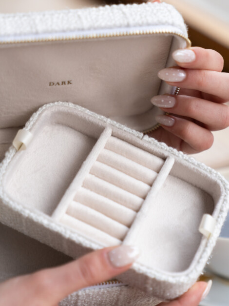 TWEED JEWELLERY BOX OFF WHITE