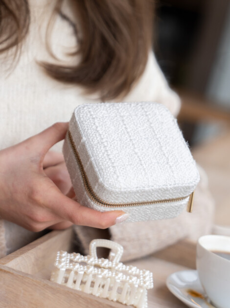 TWEED JEWELLERY BOX MINI OFF WHITE