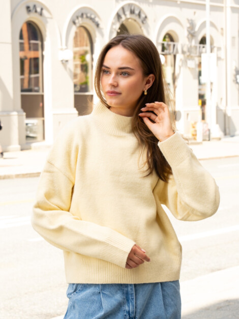 PAULINA KNIT BLOUSE BUTTER YELLOW