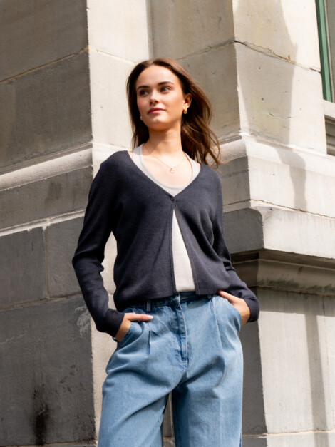 TAMINA KNIT BLOUSE ANTRACIT