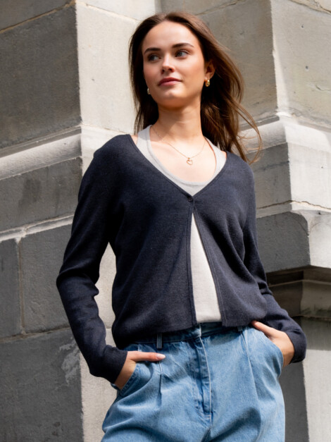 TAMINA KNIT BLOUSE ANTRACIT
