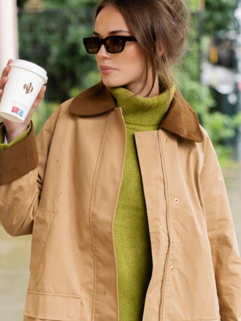 ANASTACIA CORD JACKET DARK TAN