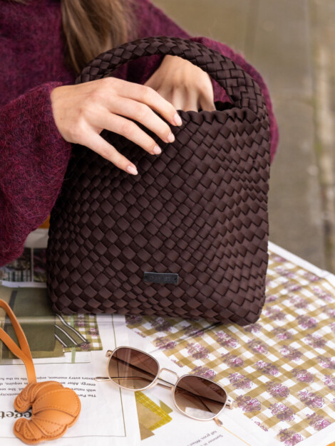DAY BRAIDING HANDBAG CHOCOLATE PLUM