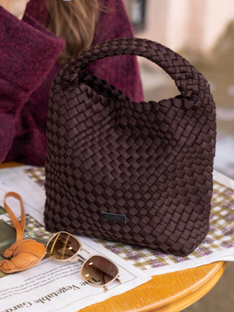 DAY BRAIDING HANDBAG CHOCOLATE PLUM