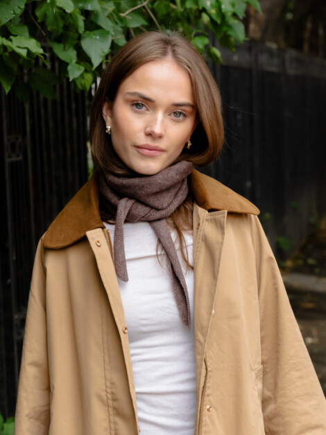 MISTY KNIT SCARF DARK BROWN