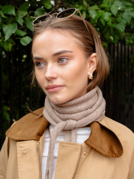 MISTY KNIT SCARF BEIGE MELANGE