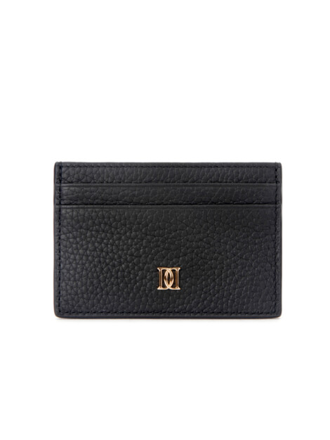 LEATHER CARD HOLDER GRAIN BLACK