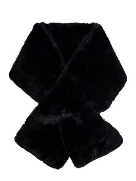 FAUX FUR MINK SCARF BLACK