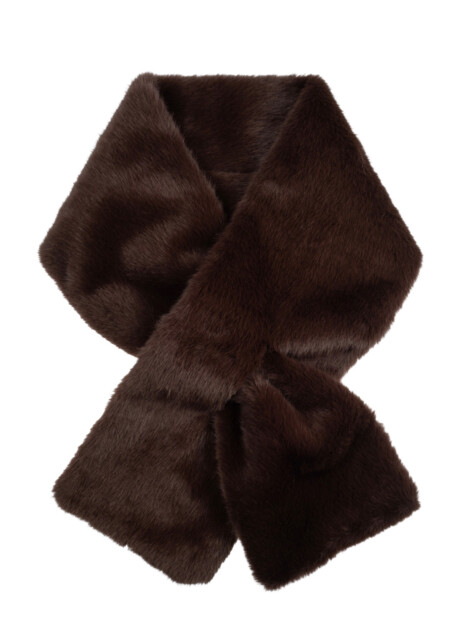 FAUX FUR MINK SCARF CHOCOLATE BROWN