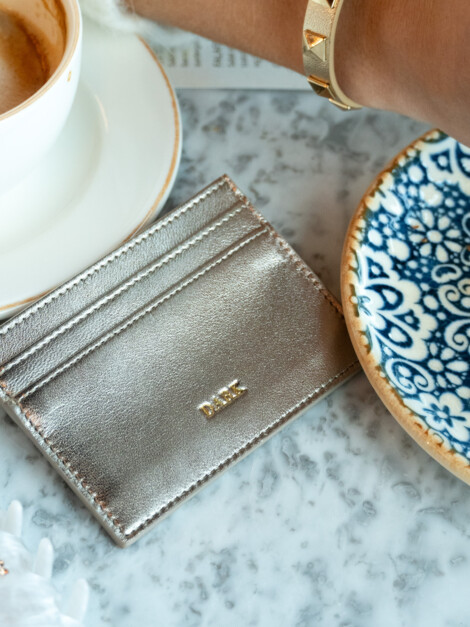 DARK CARDHOLDER NAPPA CHAMPAGNE METALLIC