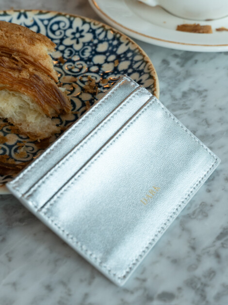 DARK CARDHOLDER NAPPA SILVER METALLIC