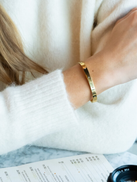 CRYSTAL DOT BANGLE GOLD