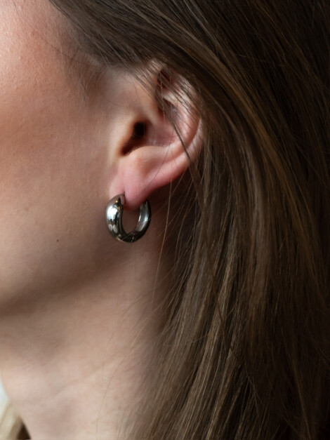 Fat hoop small silver