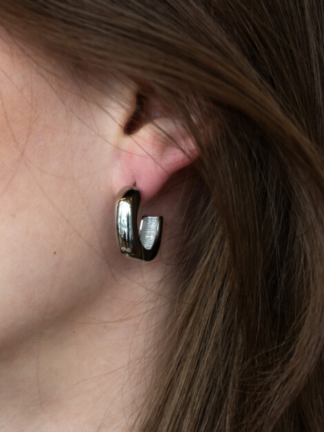 CHUNKY CREOLE SMALL SILVER