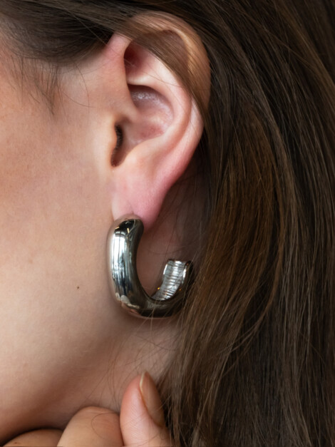CHUNKY CREOLE LARGE SILVER