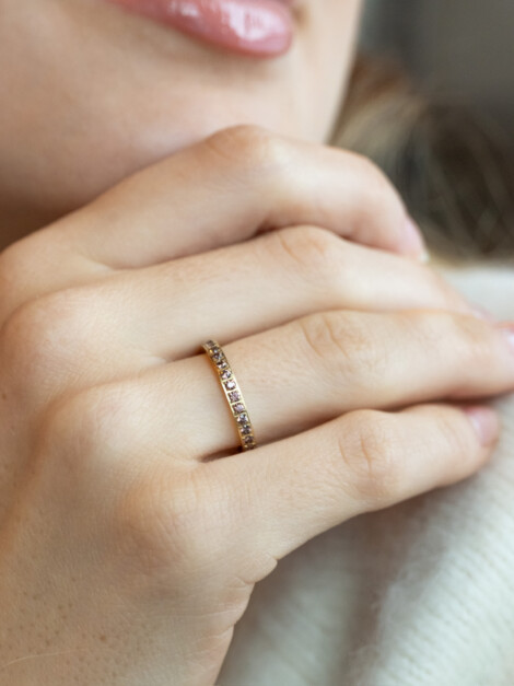 CRYSTAL RING DUSTY ROSE