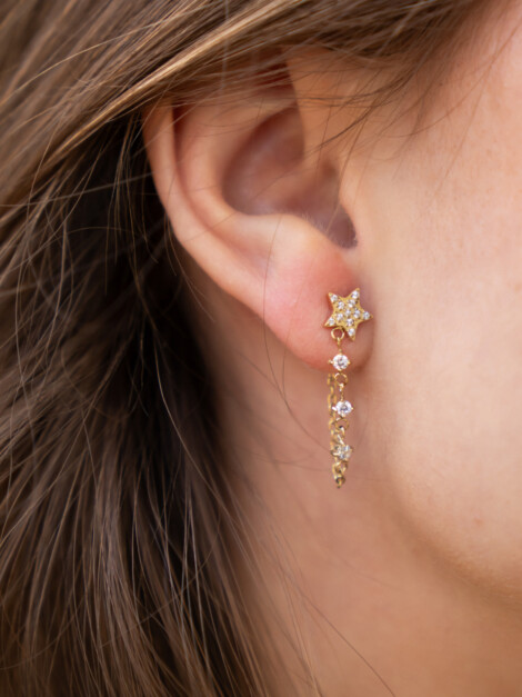 STAR DROP EARRINGS GOLD