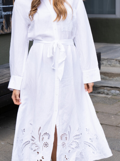BRODERIE ANGLAISE LI SHIRT DRESS OPTIC WHITE