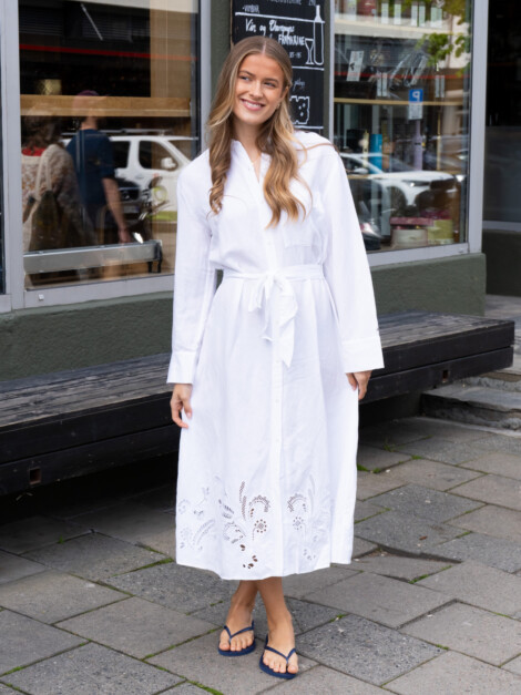 BRODERIE ANGLAISE LI SHIRT DRESS OPTIC WHITE