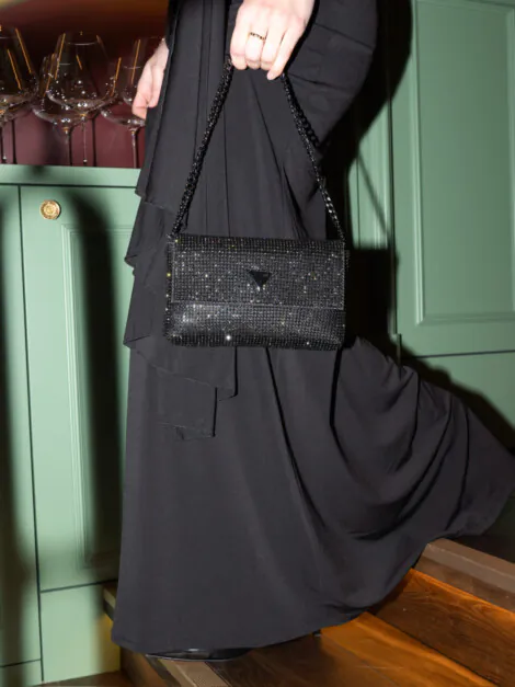 ZALINA FLAP CLUTCH BLACK