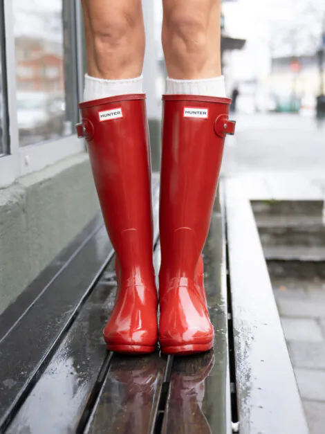 WOMENS ORIGINAL TALL BOOT MILITARY RED GLOSS