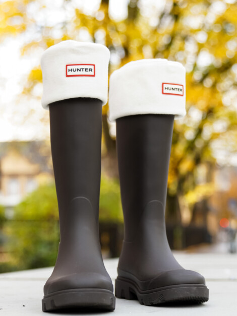 FLEECE TALL BOOT SOCK HUNTER WHITE