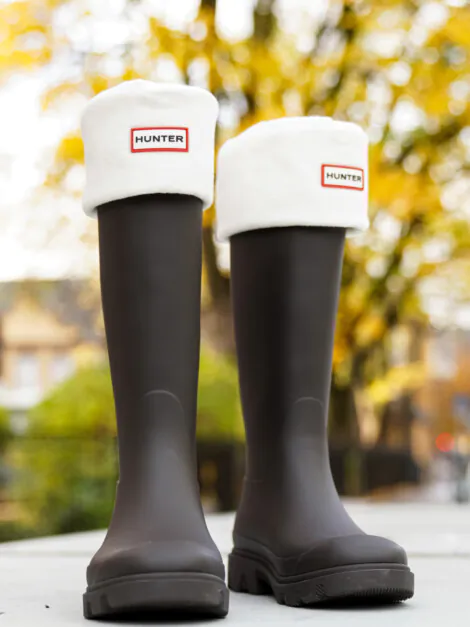 FLEECE TALL BOOT SOCK HUNTER WHITE