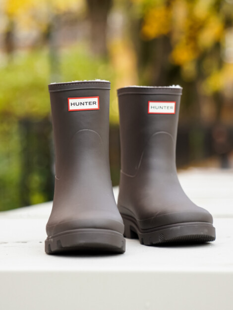 HUNTER DOWNPOUR SHORT INSULATED BOOT CHOCOLATE BROWN