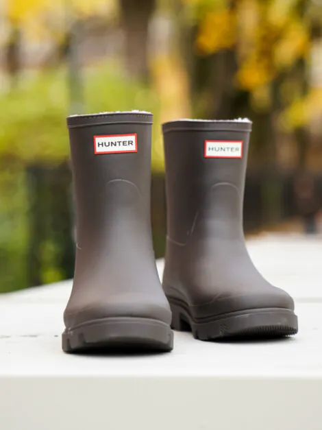 HUNTER DOWNPOUR SHORT INSULATED BOOT CHOCOLATE BROWN