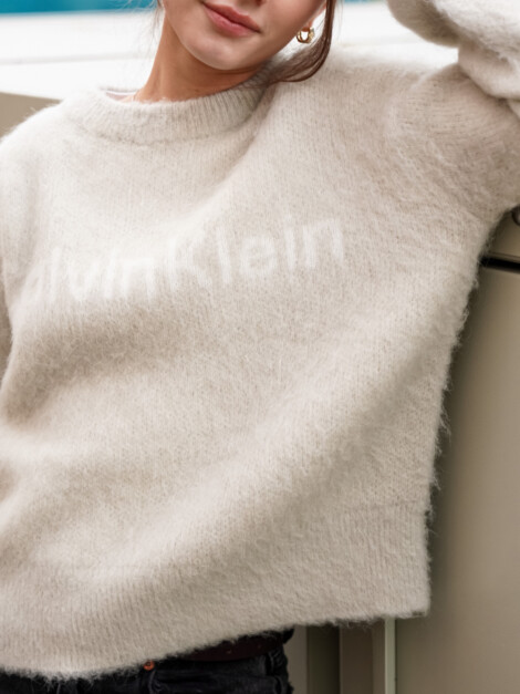 ALPACA LOGO SWEATER PELICAN