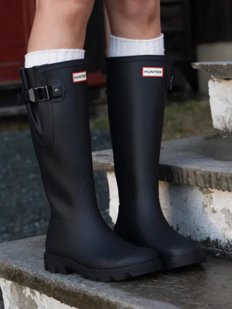 HUNTER DOWNPOUR ADJUSTABLE BOOT TALL BLACK