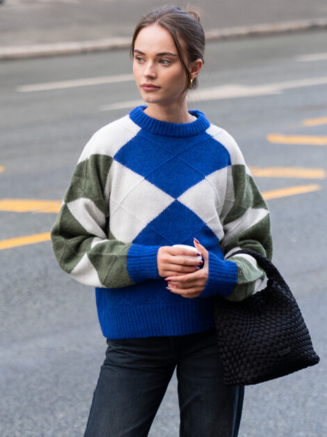 ALPACA BLEND ARGYLE COBALT