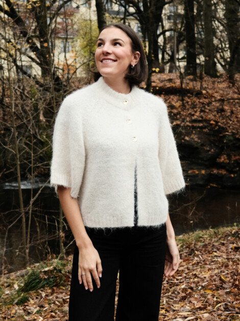 BENUTA FLUFFY KNIT CARDIGAN OFF WHITE