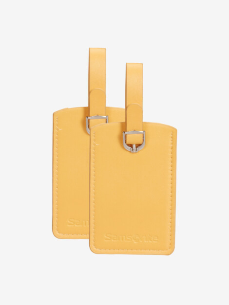 SAMSONITE RECTANGLE LUGGAGE TAG YELLOW x2